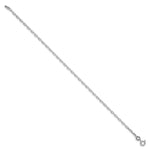Sterling Silver RH-plated 2.2mm Diamond-cut Long Link Cable Chain Bracelet 7"-8" - Product Photo