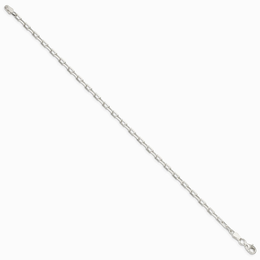 Sterling Silver 2.9mm Diamond-cut Long Link Cable Chain Bracelet 7"-8" - Product Photo