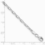 Sterling Silver RH-plated 2.9mm Diamond-cut Long Link Cable Chain Bracelet 7"-8" - Product Photo