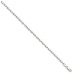 Sterling Silver 3.75mm Diamond-cut Long Link Cable Chain Bracelet 7"-8" - Product Photo