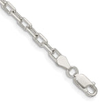 Sterling Silver 3.75mm Diamond-cut Long Link Cable Chain Bracelet 7"-8" - Product Photo