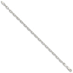 Sterling Silver 4.5mm Diamond-cut Long Link Cable Chain Bracelet 7"-8" - Product Photo