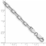 Sterling Silver RH-plated 4.5mm Diamond-cut Long Link Cable Chain Bracelet 7"-8" - Product Photo