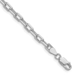 Sterling Silver RH-plated 4.5mm Diamond-cut Long Link Cable Chain Bracelet 7"-8" - Product Photo