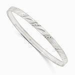Sterling Silver 5mm Diamond Cut Slip-on Bangle - Product Photo