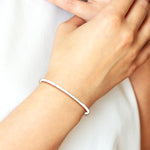 Sterling Silver Diamond Cut Slip-on Bangle - Product Photo