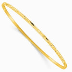 Sterling Silver Gold-tone Diamond Cut Slip-on Bangle - Product Photo