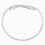 Sterling Silver Infinity with Feather Bangle Bracelet - Product Photo