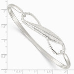 Sterling Silver Infinity with Feather Bangle Bracelet - Product Photo