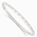 Sterling Silver Diamond Cut Patterned Slip-on Bangle - Product Photo