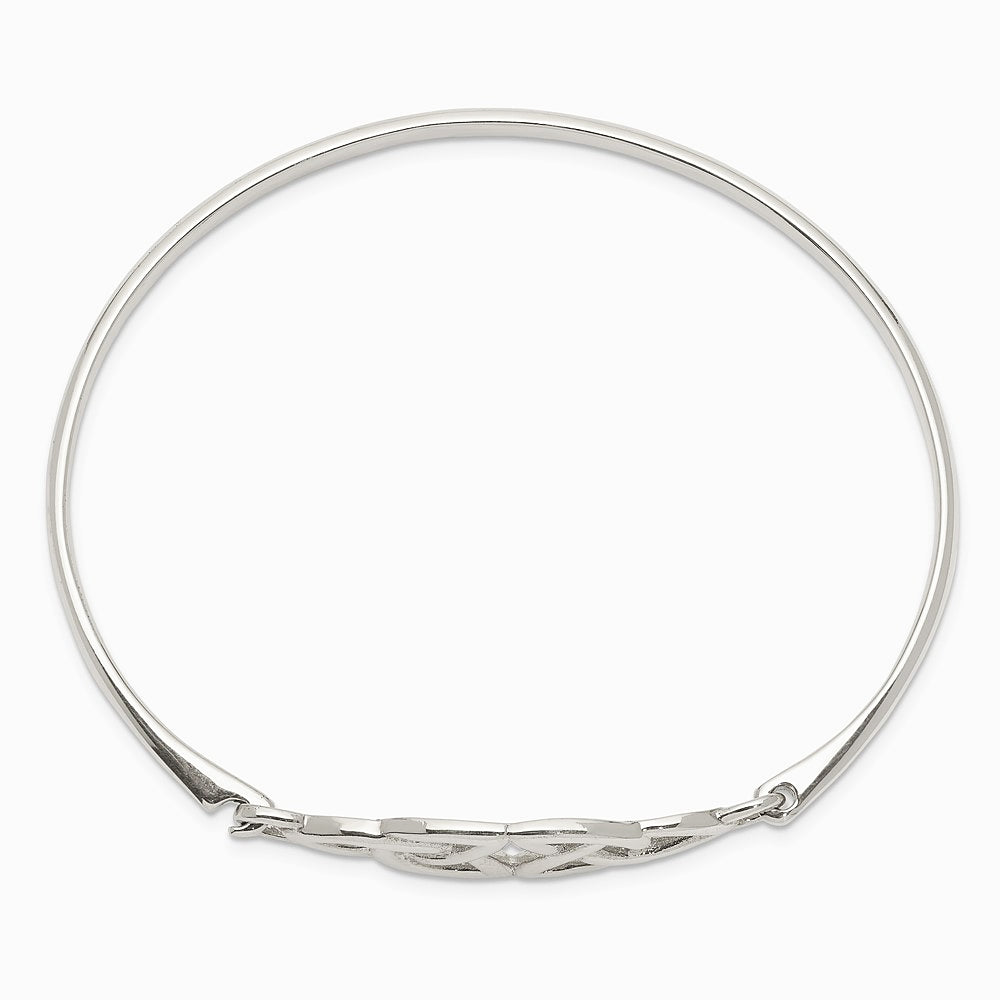 Sterling Silver Polished Celtic Bangle - Product Photo