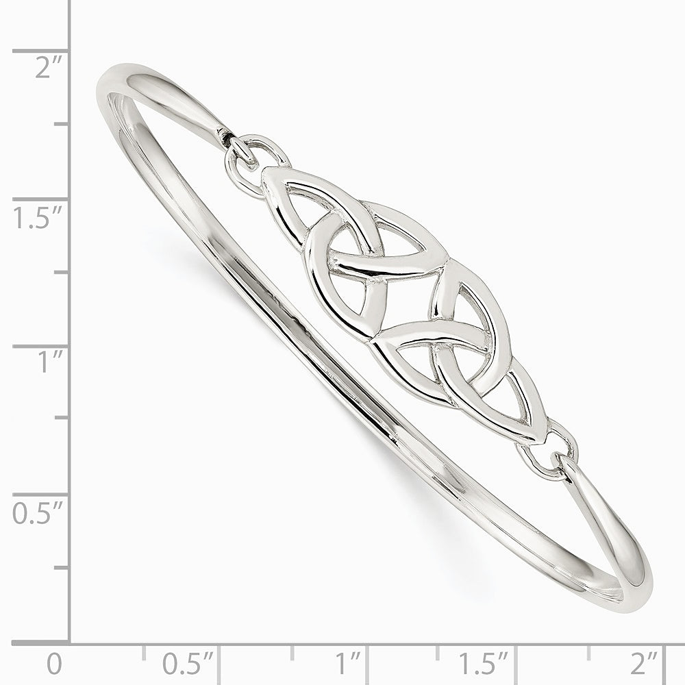 Sterling Silver Polished Celtic Bangle - Product Photo