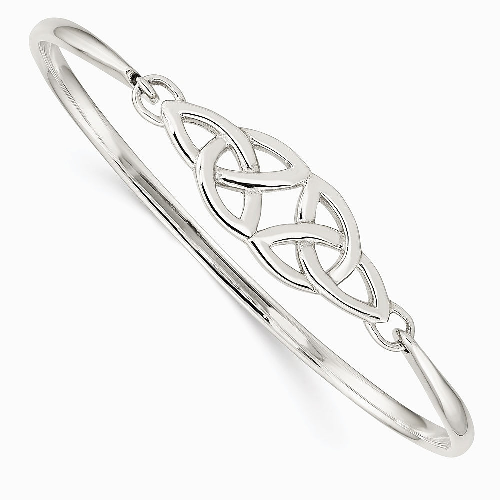 Sterling Silver Polished Celtic Bangle - Product Photo