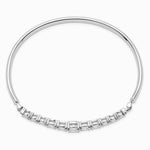 Sterling Silver Rhodium-plated Graduated CZ Hinged Bangle - Product Photo