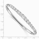 Sterling Silver Rhodium-plated Graduated CZ Hinged Bangle - Product Photo