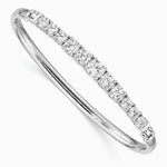 Sterling Silver Rhodium-plated Graduated CZ Hinged Bangle - Product Photo