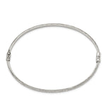 Sterling Silver D/C 4mm Bangle and 3mm Hoop Earring Set - Product Photo