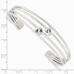 Sterling Silver Polished 4 Band Knots Cuff Bangle - Product Photo