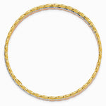 Sterling Silver Rhodium-plated Gold Rose-tone Diamond-cut Set of 3 Bangles - Product Photo