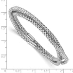 Sterling Silver Rhodium-plated 3 Intertwined Stretch Mesh Bracelets - Product Photo