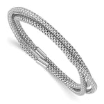 Sterling Silver Rhodium-plated 3 Intertwined Stretch Mesh Bracelets - Product Photo