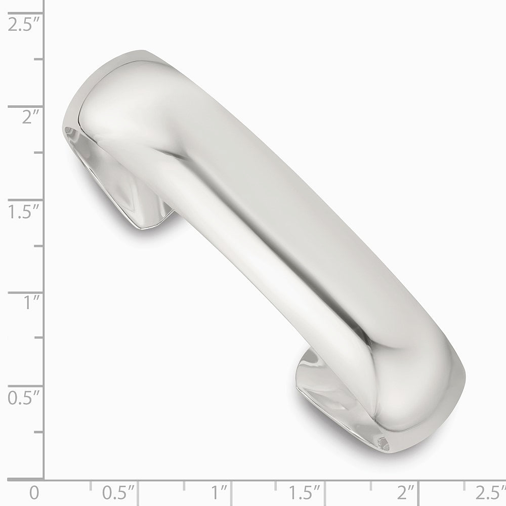 Sterling Silver Polished 15mm Domed Cuff Bangle - Product Photo