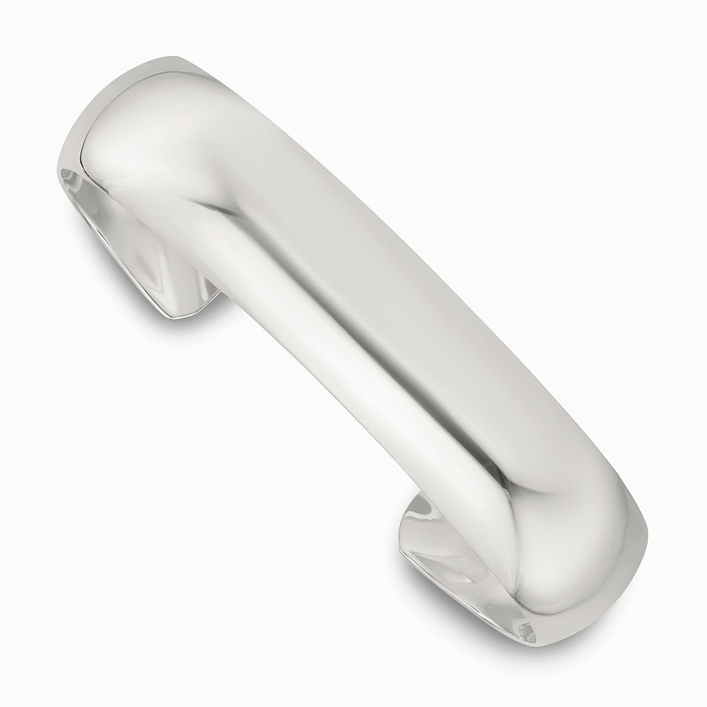 Sterling Silver Polished 15mm Domed Cuff Bangle