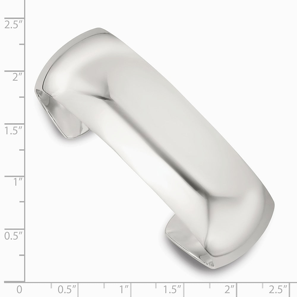 Sterling Silver Polished 20mm Domed Cuff Bangle - Product Photo