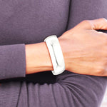 Sterling Silver Polished 20mm Domed Cuff Bangle - Product Photo