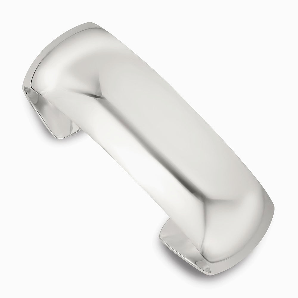Sterling Silver Polished 20mm Domed Cuff Bangle - Product Photo