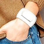 Sterling Silver Polished 40mm Domed Cuff Bangle - Product Photo