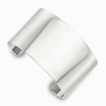 Sterling Silver Polished 40mm Flat Cuff Bangle - Product Photo