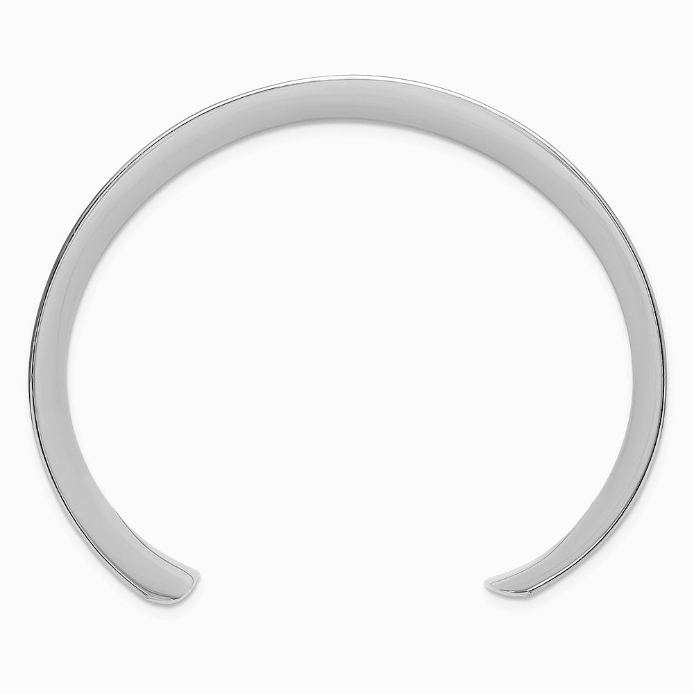 Sterling Silver Polished 25mm Concave Cuff Bangle - Product Photo