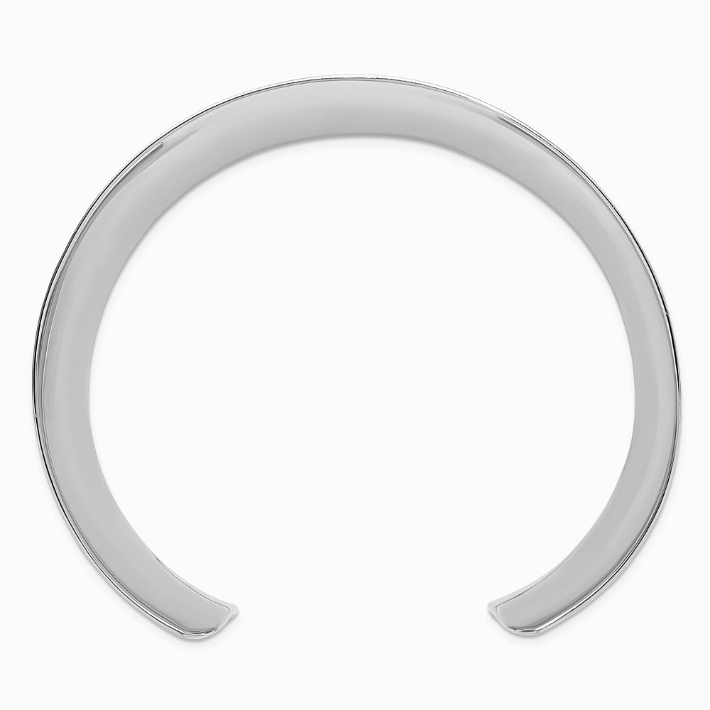 Sterling Silver Polished 30mm Concave Cuff Bangle - Product Photo
