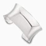 Sterling Silver Polished 30mm Concave Cuff Bangle - Product Photo