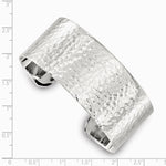 Sterling Silver 25mm Flat Hammered Cuff Bangle - Product Photo