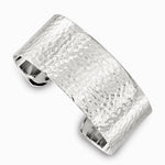 Sterling Silver 25mm Flat Hammered Cuff Bangle - Product Photo