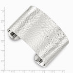 Sterling Silver 40mm Flat Hammered Cuff Bangle - Product Photo