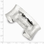 Sterling Silver 25mm Concave Hammered Cuff Bangle - Product Photo