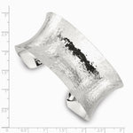 Sterling Silver 30mm Concave Hammered Cuff Bangle - Product Photo