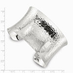 Sterling Silver 40mm Concave Hammered Cuff Bangle - Product Photo