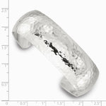 Sterling Silver 20mm Domed Hammered Cuff Bangle - Product Photo