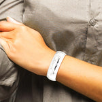 Sterling Silver 20mm Domed Hammered Cuff Bangle - Product Photo