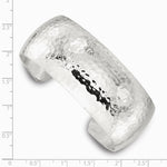 Sterling Silver 25mm Domed Hammered Cuff Bangle - Product Photo