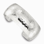 Sterling Silver 25mm Domed Hammered Cuff Bangle - Product Photo