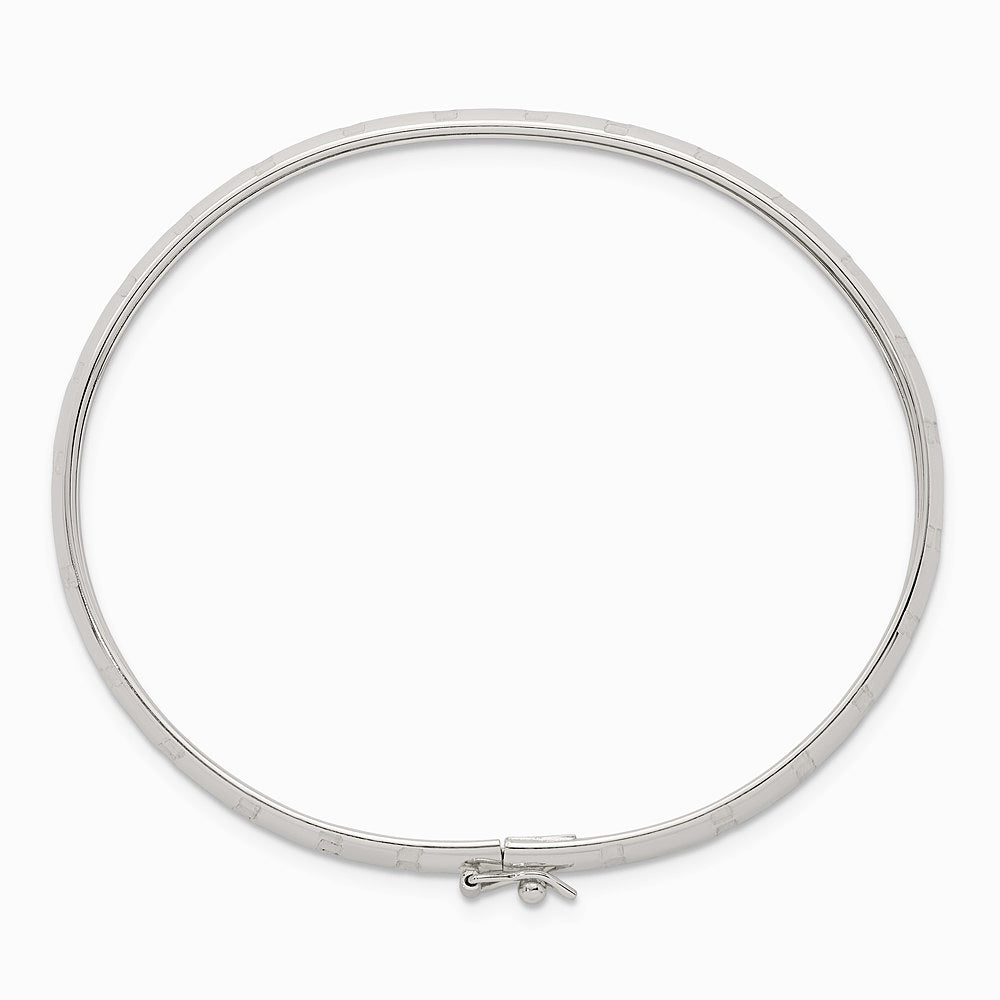 Sterling Silver Polished and Diamond-cut 6.0mm Flexible Bangle - Product Photo