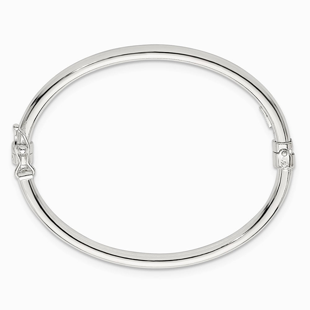 Sterling Silver Polished Hinged Baby Bangle - Product Photo