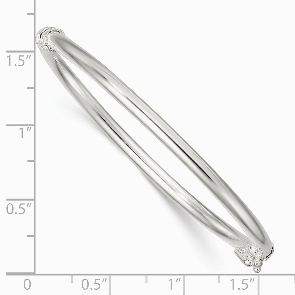 Sterling Silver Polished Hinged Baby Bangle - Product Photo