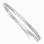 Sterling Silver Polished Hinged Baby Bangle - Product Photo