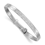 Sterling Silver Rh-plated Heart Pattern Children's Expandable Bangle - Product Photo